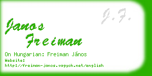 janos freiman business card